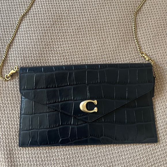 NWT Emboss Croc Envelope Clutch from Coach - Picture 2 of 5
